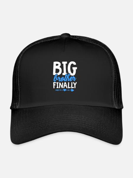 Big Brother Sibling Sister Gift - Trucker Cap - black/black - Front