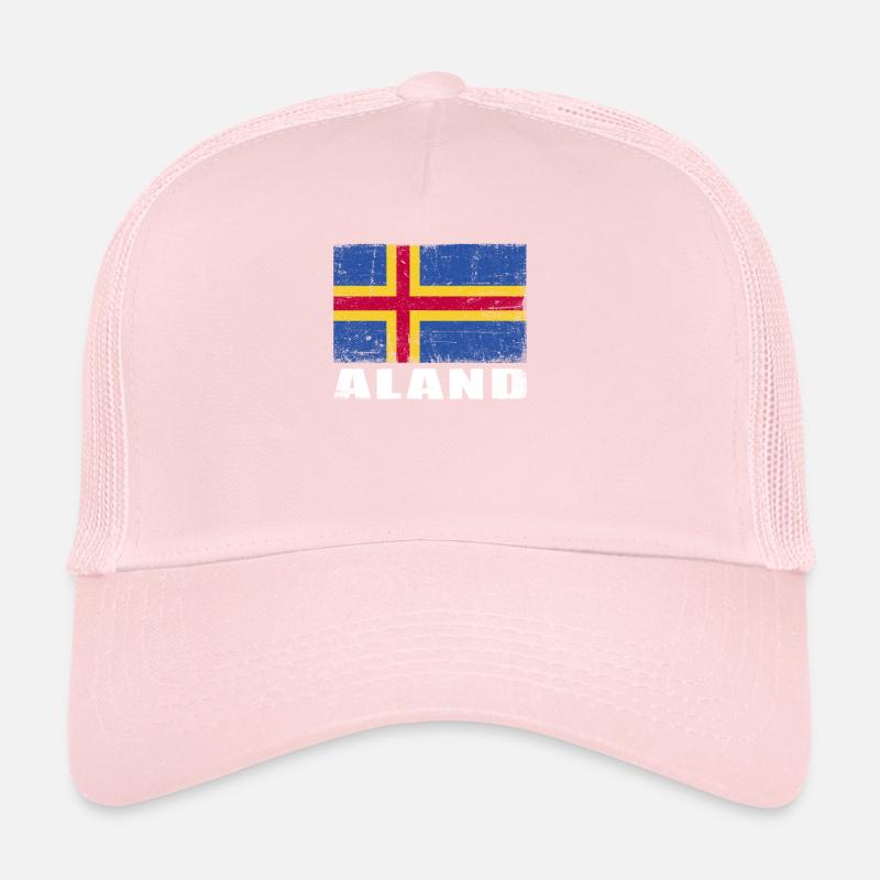 Drapeau Aland Grunge Drapeau Aland Casquette trucker 