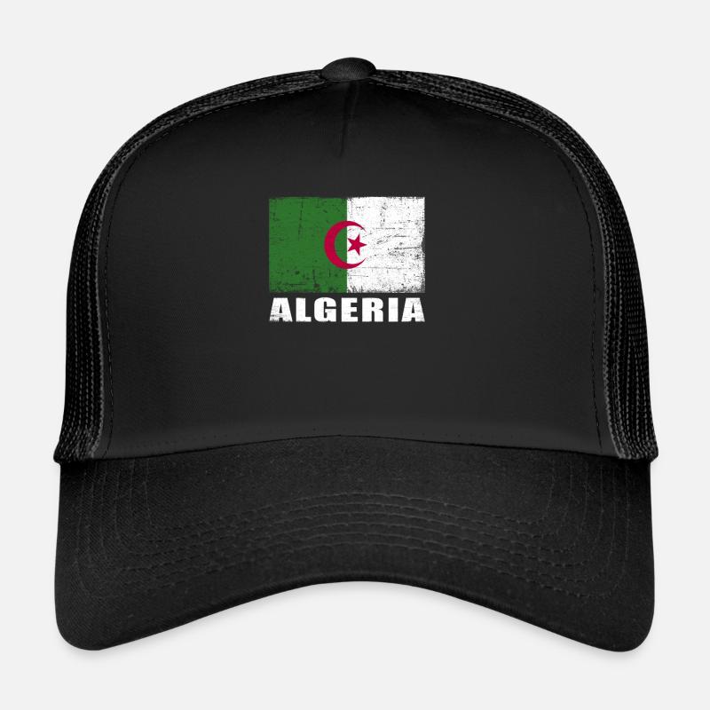 Algeria Flag Grunge Algeria Flag Trucker Cap
