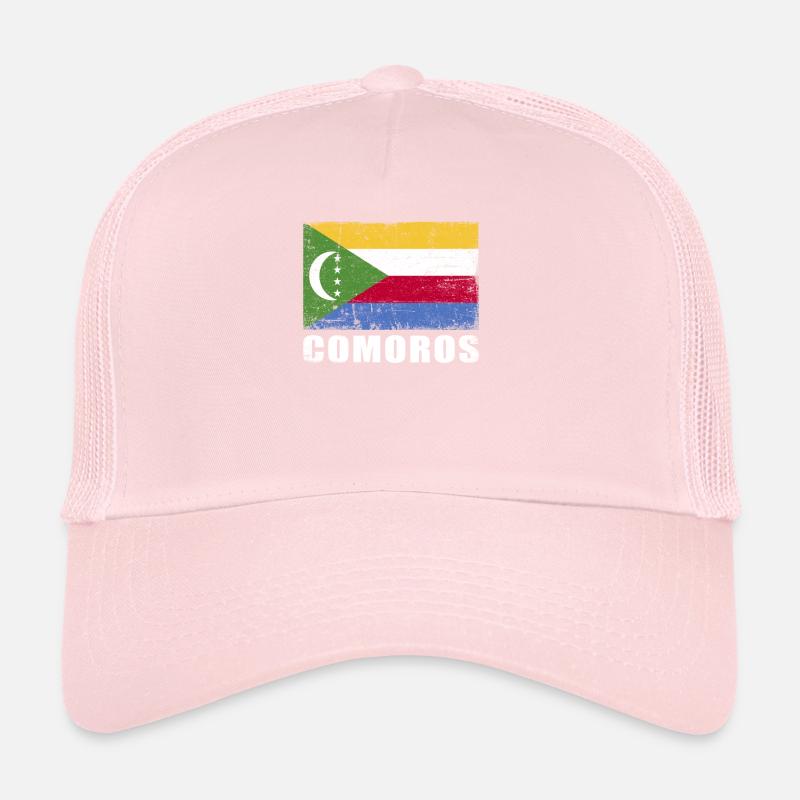 Comoros Flag Grunge Comoros Flag Trucker Cap
