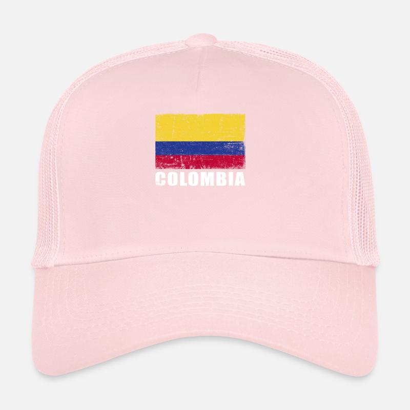 Drapeau de la Colombie Grunge Drapeau de la Colombie Casquette trucker 