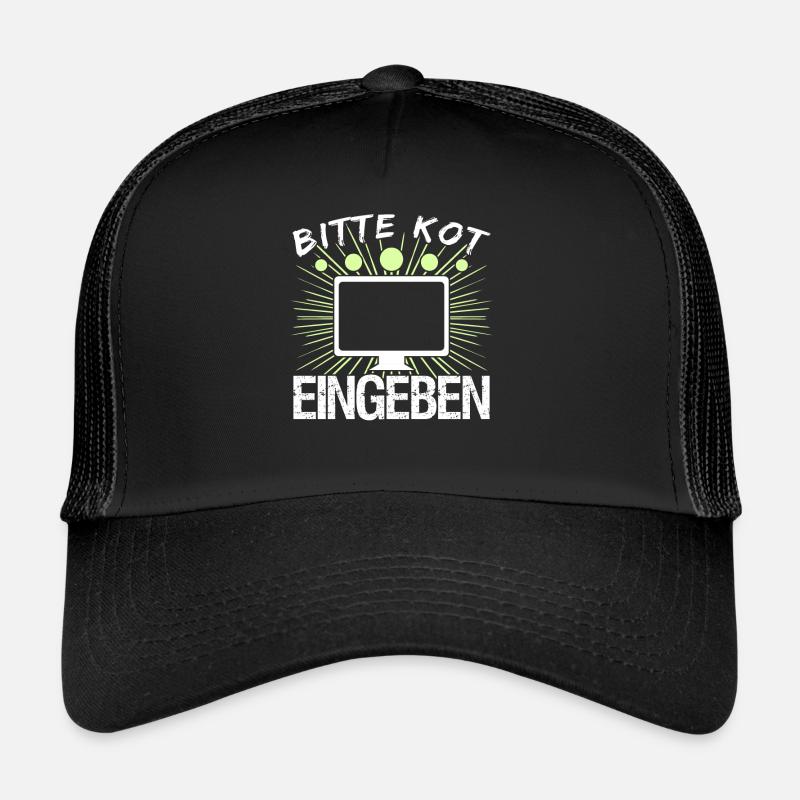 Informatik Vintage Kot Admin Nerd - Trucker Cap - Schwarz/Schwarz