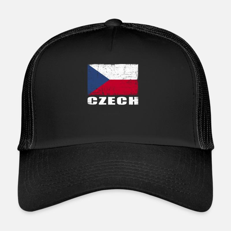 Drapeau de la République tchèque Grunge Drapeau tchèque Casquette trucker 