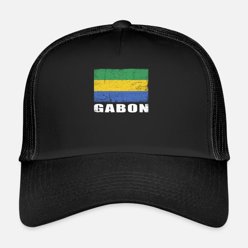 Gabon Drapeau Grunge Gabon Drapeau Casquette trucker 