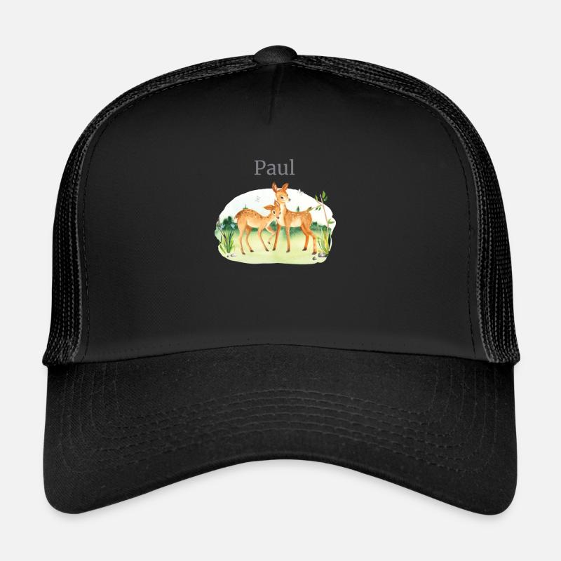 Waldtier Reh Blumen Name Paul Trucker Cap