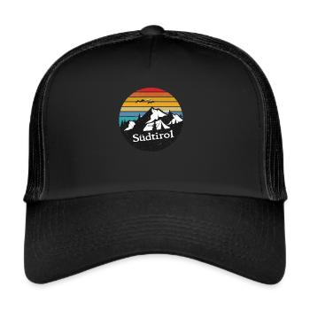 Skifahrer Vintage Südtirol Adler Wappen Geschenk - Trucker Cap - Schwarz/Schwarz - Vorne