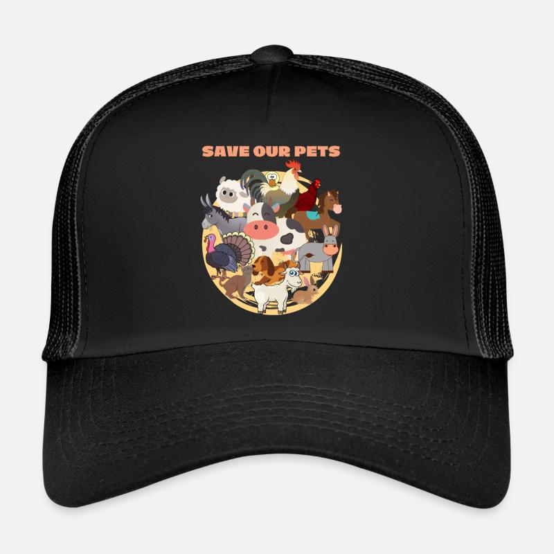 Retten Sie unsere Haustiere - Trucker Cap - Schwarz/Schwarz