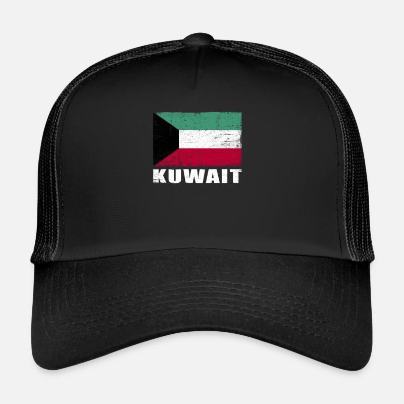 Kuwait Flag Grunge Kuwait Flag Trucker Cap