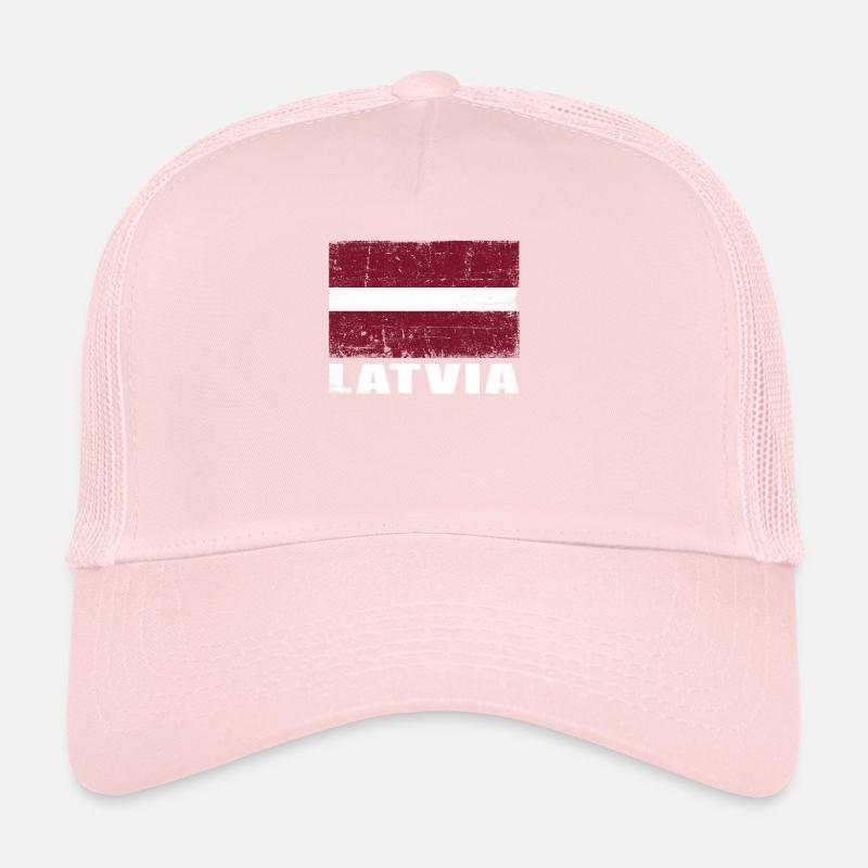 Lettonie Drapeau Grunge Lettonie Drapeau Casquette trucker 
