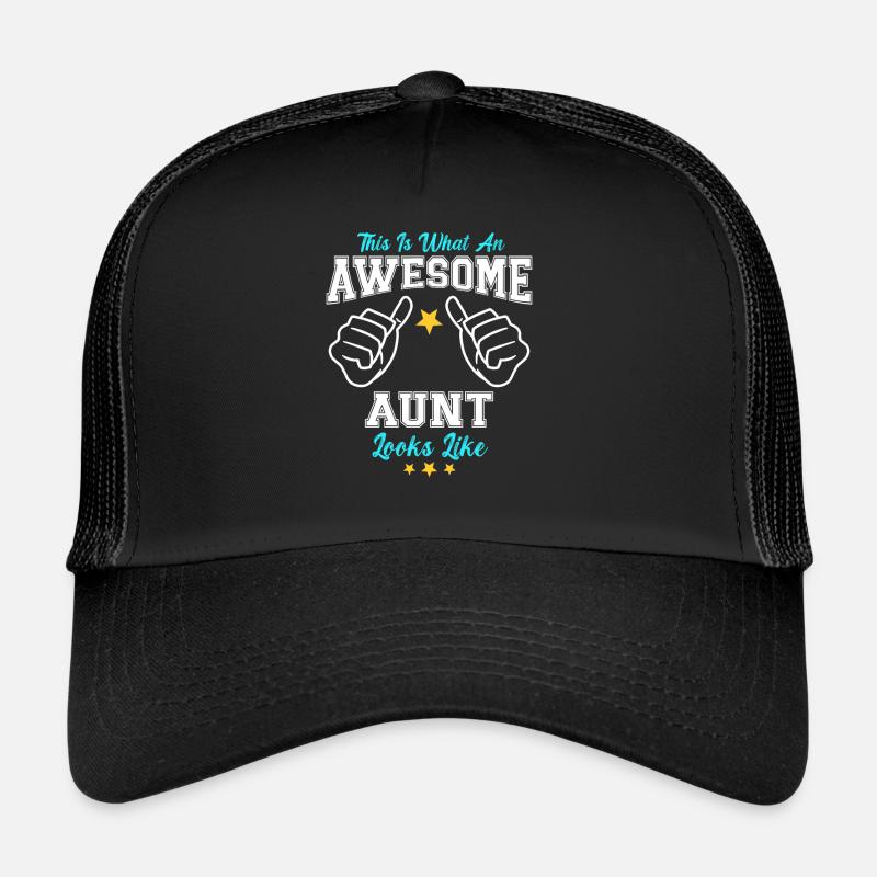 This Is What An Awesome Aunt Looks Like - Trucker Cap - Schwarz/Schwarz