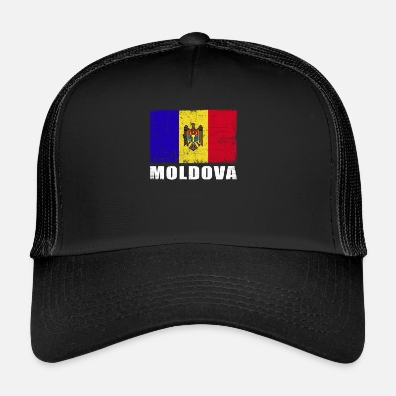 Moldova Flag Grunge Moldova Flag Trucker Cap
