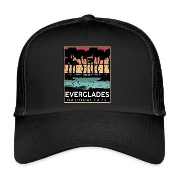 Parc national des Everglades Alligator Wetlands Wa - Casquette trucker  - noir/noir - Devant
