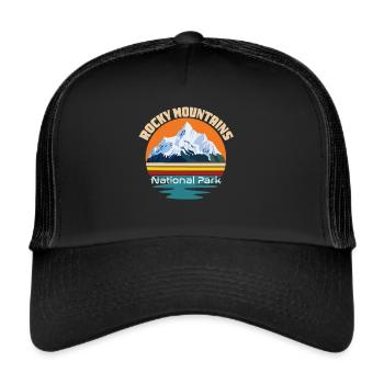 Rocky Mountains National Park Hiking Camping Color - Trucker Cap - black/black - Front