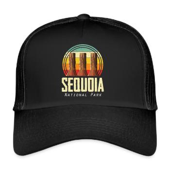 Sequoia National Park Sequoias Hiking Nature Cam - Trucker Cap - black/black - Front