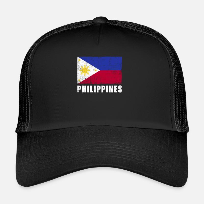 Philippines Flag Grunge Philippines Flag Trucker Cap