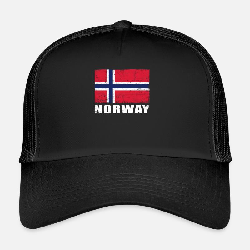 Norway Flag Grunge Norway Flag Trucker Cap