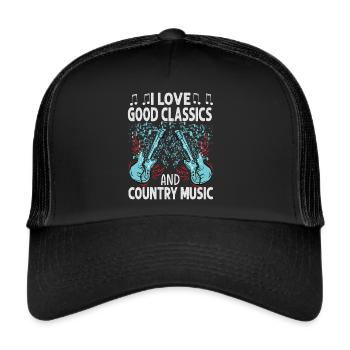 I Love Good Classics And Country Music - Concerts - Trucker Cap - Schwarz/Schwarz - Vorne
