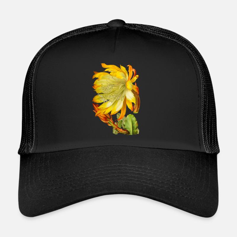 Fleur de cactus vintage, illustration victorienne Casquette trucker 