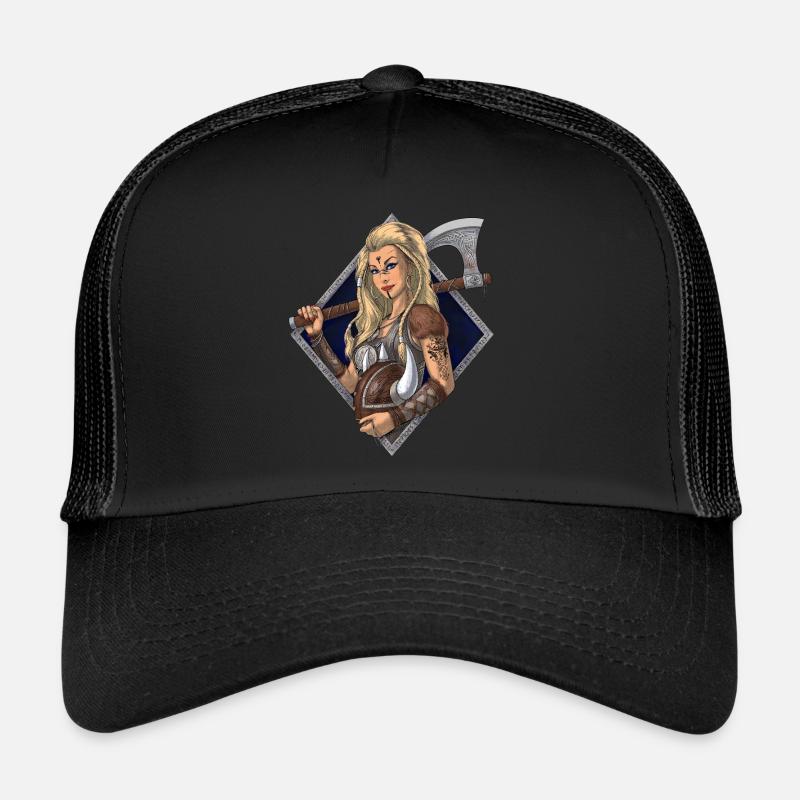 Nordischer Wikingerkrieger - Trucker Cap - Schwarz/Schwarz
