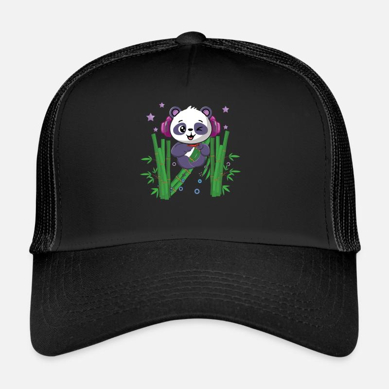 Gaming Panda Cute Playing Video Game Lover Gaming Trucker Cap