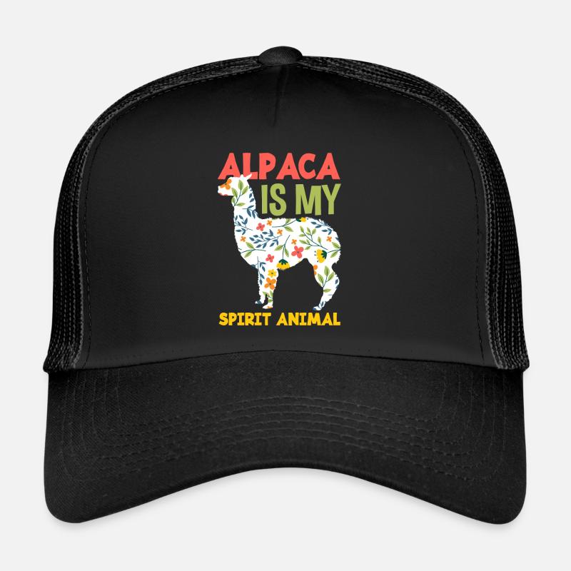 Alpaka Blumen Tier Geschenk Trucker Cap