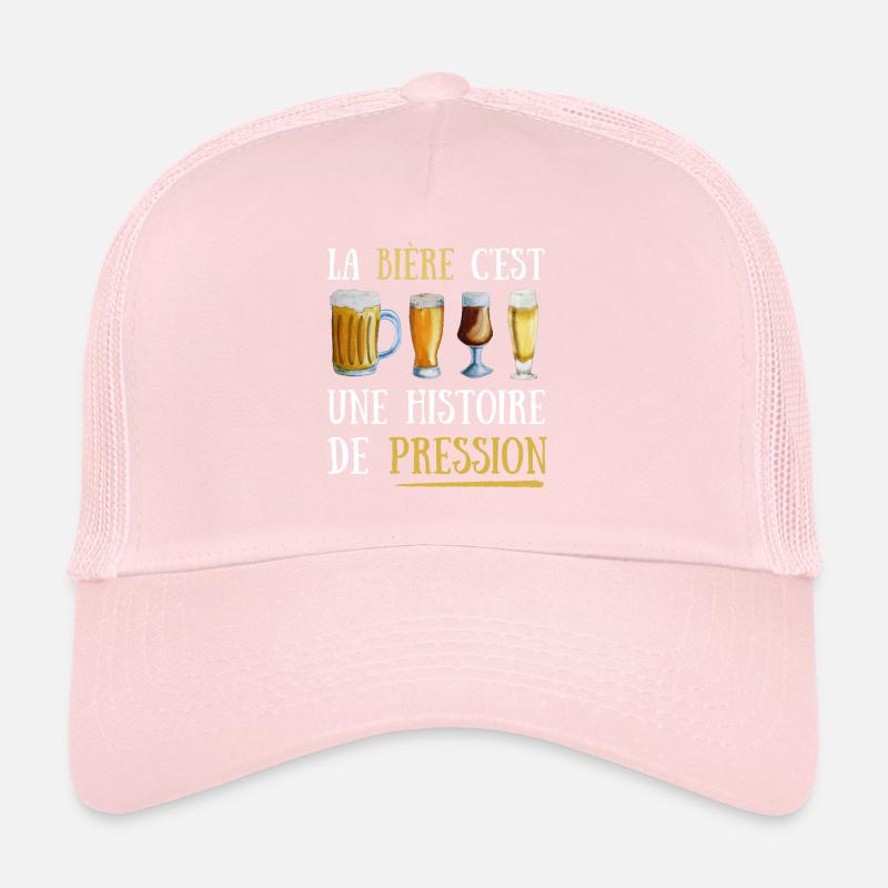 La bière c'est une histoire de pression Casquette trucker 