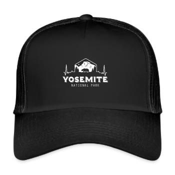 Yosemite California Souvenir National Park Randonnée - Casquette trucker  - noir/noir - Devant