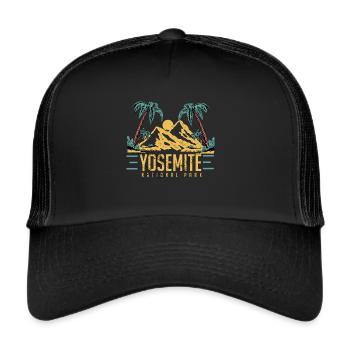Parc national Souvenir Californie Yosemite Randonnée - Casquette trucker  - noir/noir - Devant