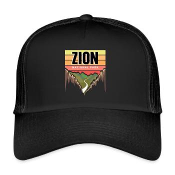 National Park Souvenir Utah Zion Canyon Nature Wall - Trucker Cap - black/black - Front