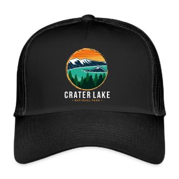 Crater Lake Souvenir National Park Hiking in the N - Trucker Cap - black/black - Front