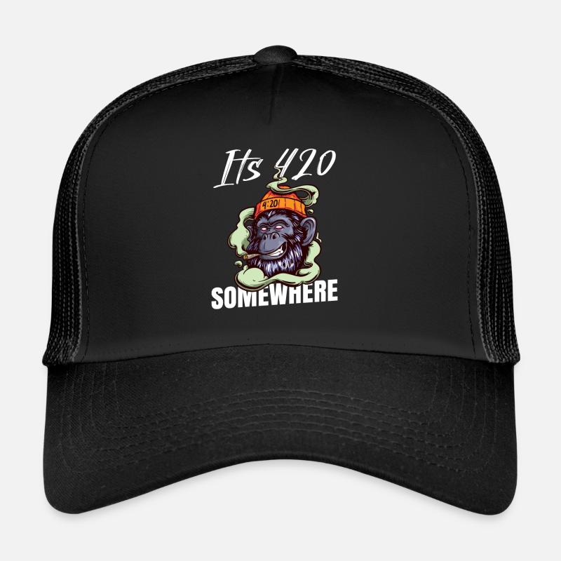 C’est 420 Somewhere Cannabis Weed Smoking THC Ganja Casquette trucker 