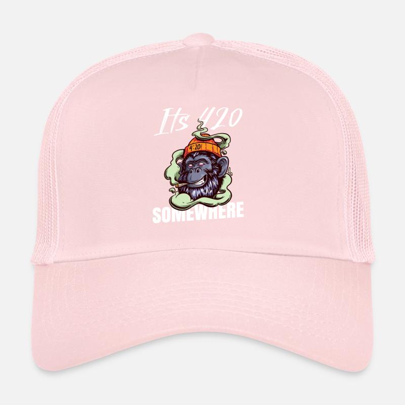 It's 420 Somewhere Cannabis Weed Smoking THC Ganja Trucker Cap