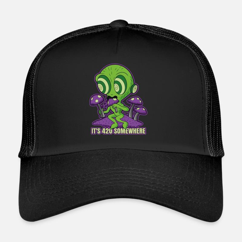 C’est 420 Somewhere Cannabis Weed Smoking THC Ganja Casquette trucker 