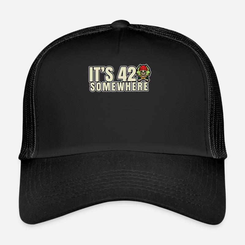 C’est 420 Somewhere Cannabis Weed Smoking THC Ganja Casquette trucker 