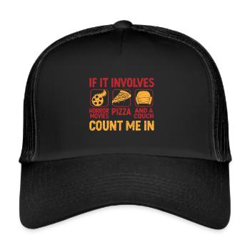 Halloween Horrorfilme - Trucker Cap - Schwarz/Schwarz - Vorne