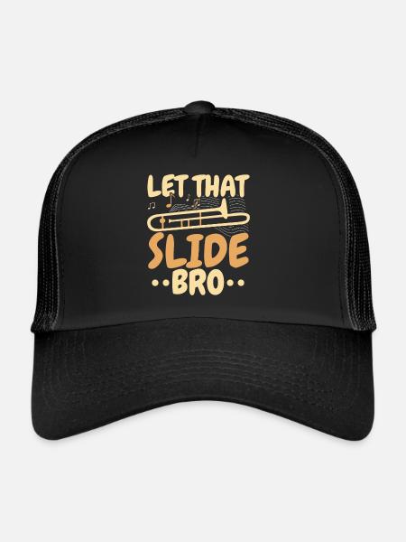 Let That Slide Bro Trombonist Musicien - Casquette trucker  - noir/noir - Devant
