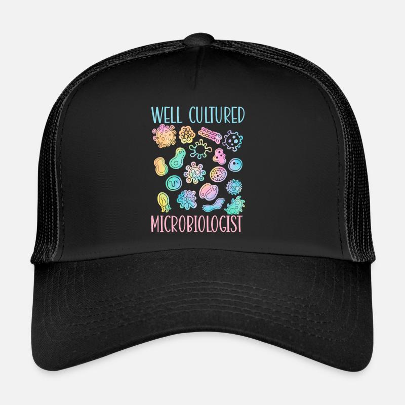 Microbiologiste bien cultivé Science Microbiologie - Casquette trucker  - noir/noir