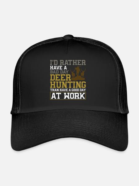 Chasseur de cerfs buck J’aurais - Casquette trucker  - noir/noir - Devant