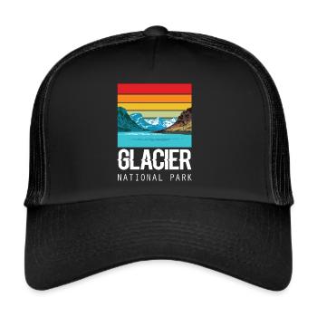 Glacier National Park Souvenir Montana USA - Trucker Cap - black/black - Front