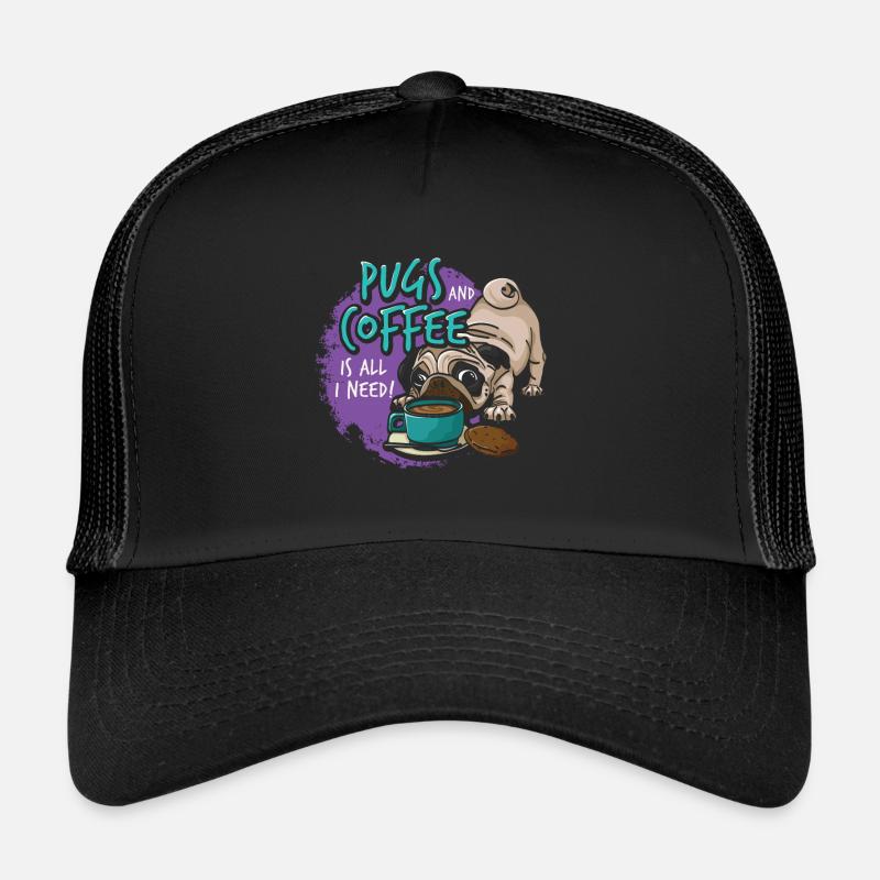 Tête de chien carlin drôle Casquette trucker 