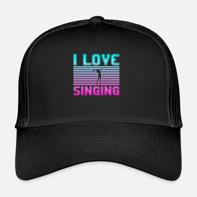 I love singing - Trucker Cap - Schwarz/Schwarz