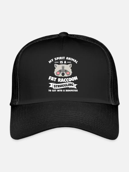 Mon animal spirituel est un gros raton laveur raton laveur - Casquette trucker  - noir/noir - Devant