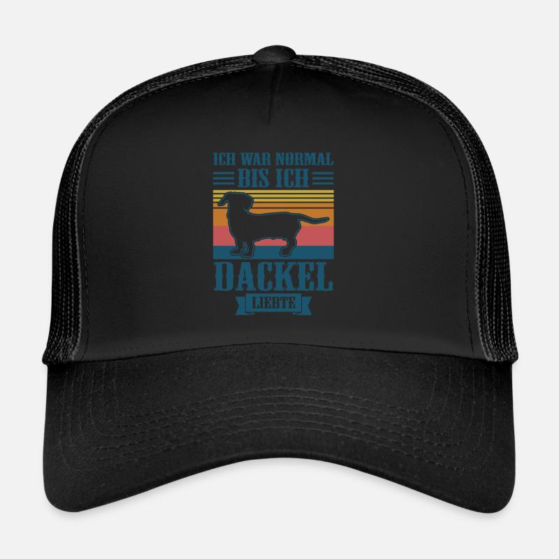 Dackel Hund Dackel Besitzer Geschenk - Trucker Cap - Schwarz/Schwarz