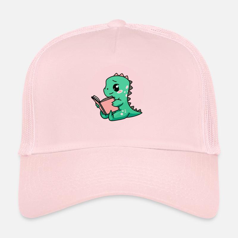 Mignon livre lisant Dinosaure Casquette trucker 