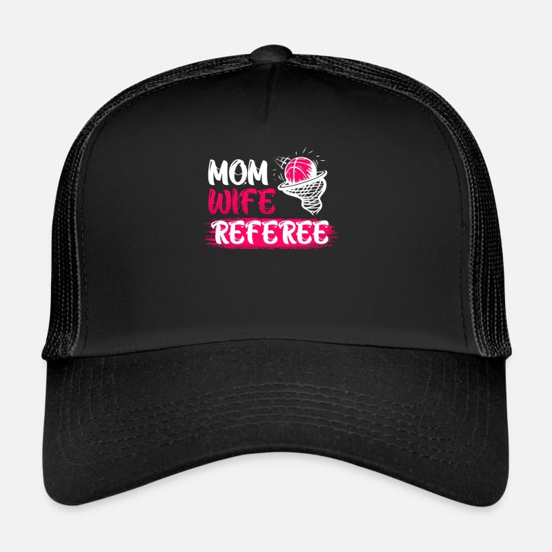 Mama Ehefrau Schiedsrichterin Schiri Damen - Trucker Cap - Schwarz/Schwarz