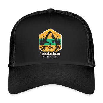 Mountain Range Hiking Trail Appalachian Souvenir - Trucker Cap - black/black - Front