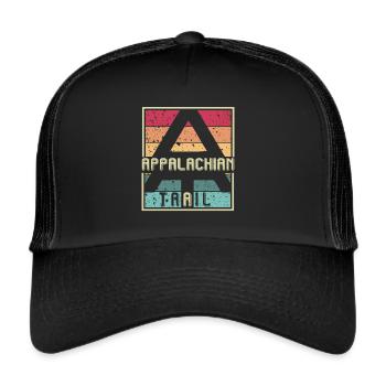 Appalachian Trail Mountains Souvenir Hiking Trail - Trucker Cap - black/black - Front