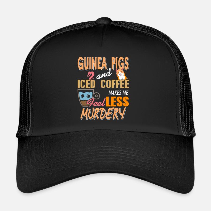 Cochons d’Inde et café glacé Super Drôle T-Shirt Casquette trucker 