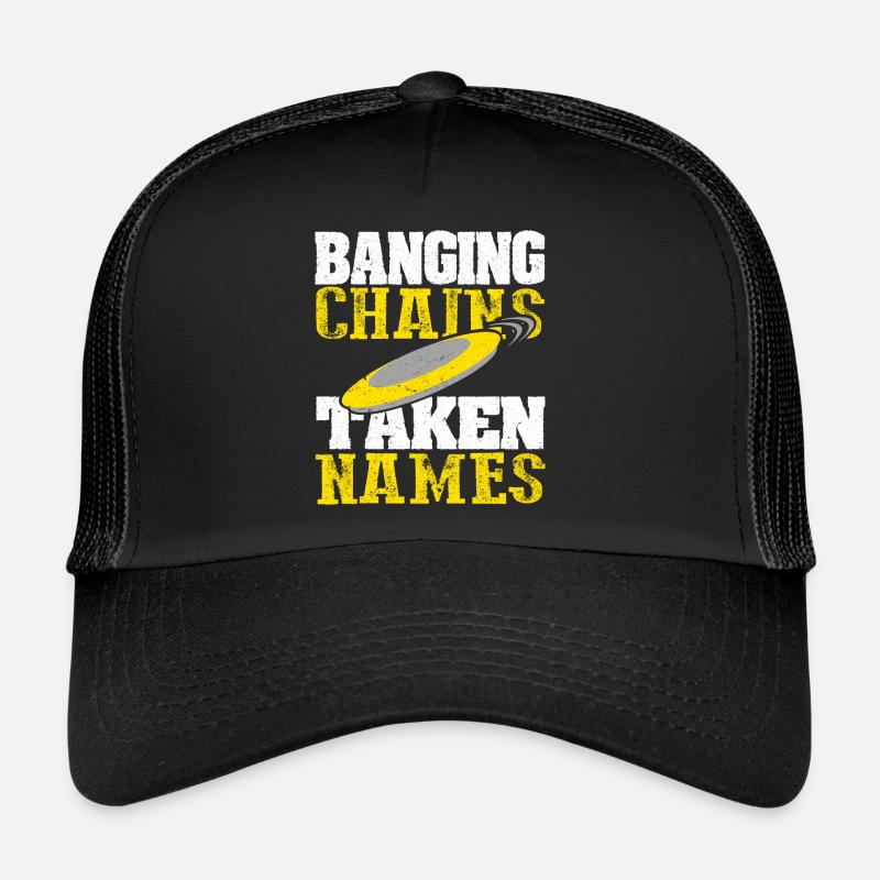 Retro Sunset Banging Chains prend des noms Disc Golf Casquette trucker 