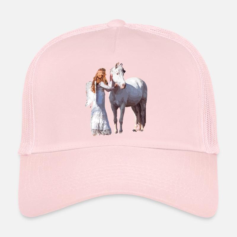 Cheval heureux avec ange Casquette trucker 